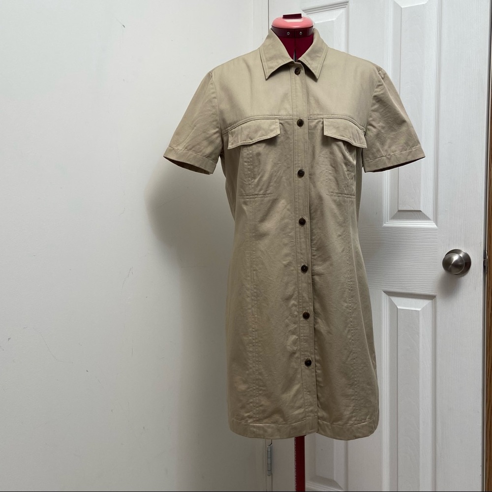 Company Ellen Tracy Women 100% cotton midi buttoned down dress. Size 6. Used. - Picture 1 of 9
